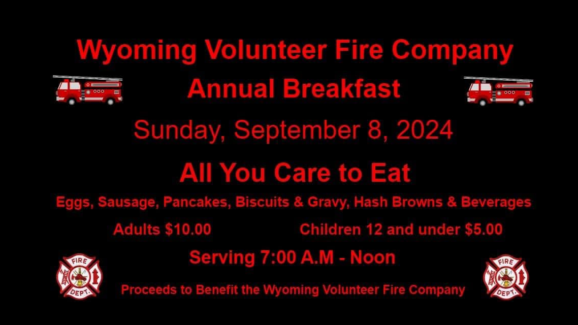 Wyoming Volunteer Fire Company Annual Breakfast